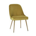 Dining Room Used Golden Metal Legs Velvet Chair Without Armrest